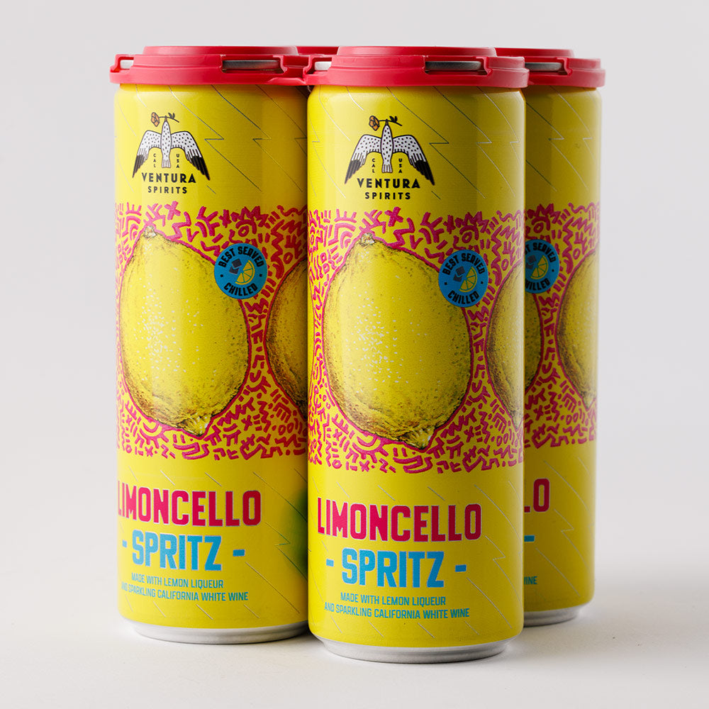 Four-pack of Ventura Spirits Limoncello Spritz cans