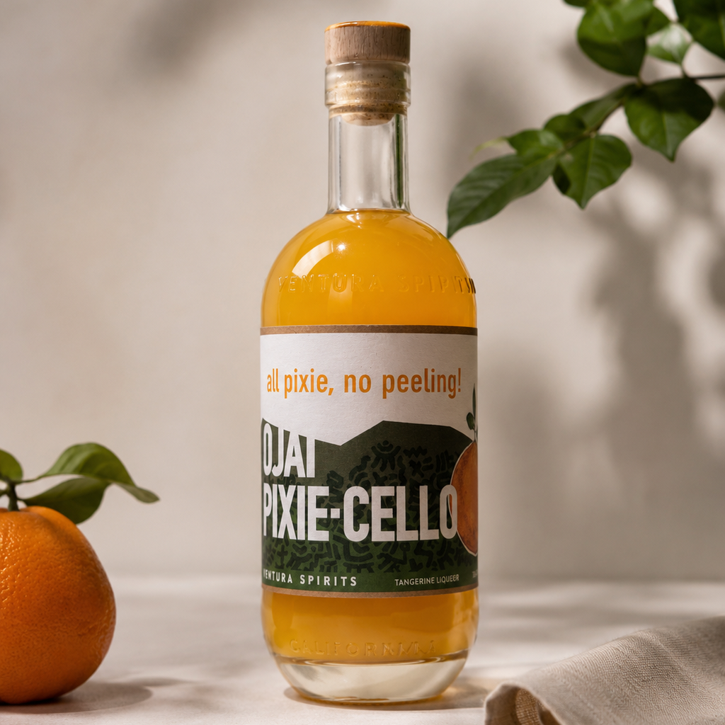 Pixie-cello bottle on table