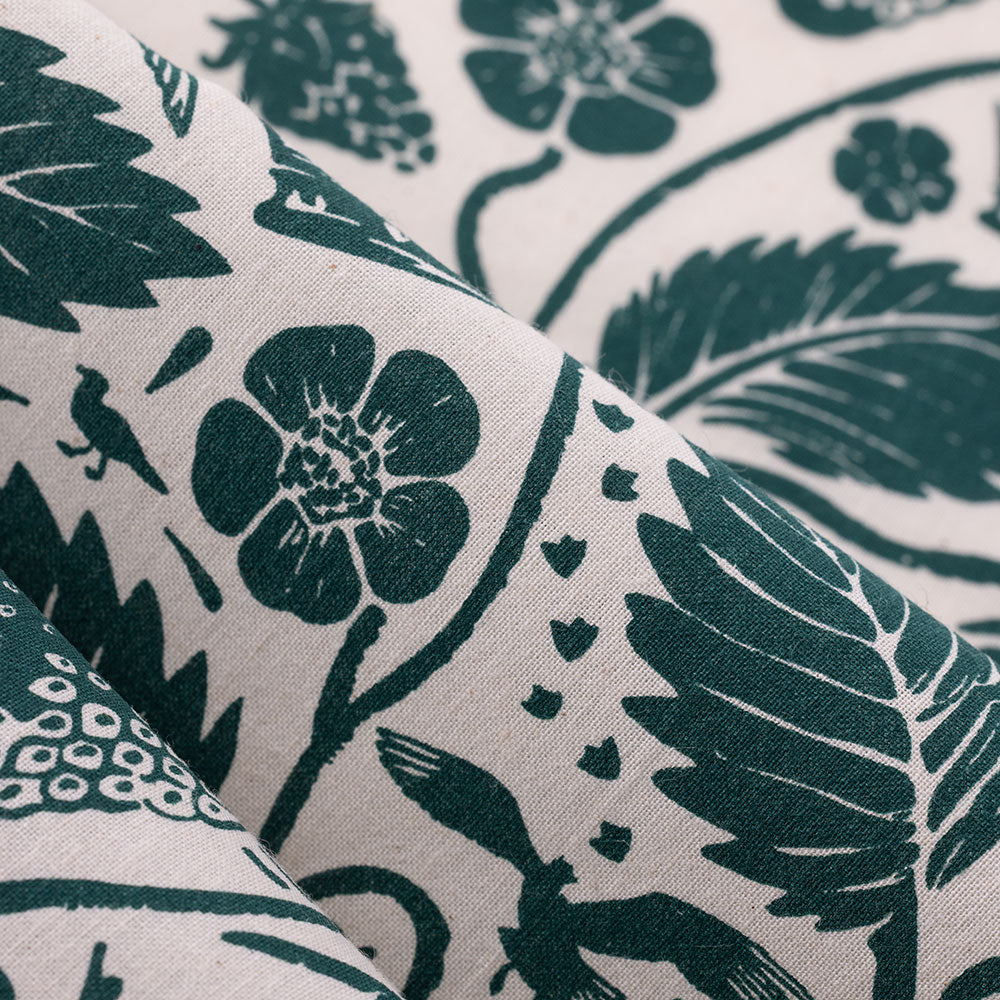 Draped view of the white Strawberry Thief bandana's print